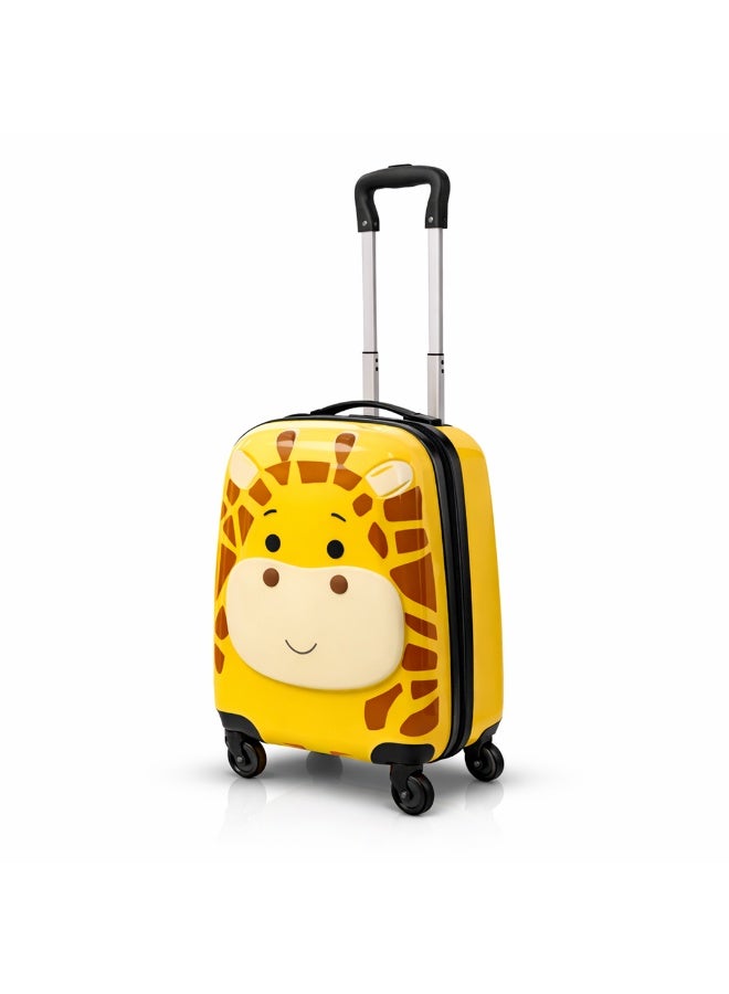 Kairos Giraffe Fun & Travel Yellow Suitcase, Durable, Lightweight, Spacious, Kids Trolly Cabin Bag - Image 3